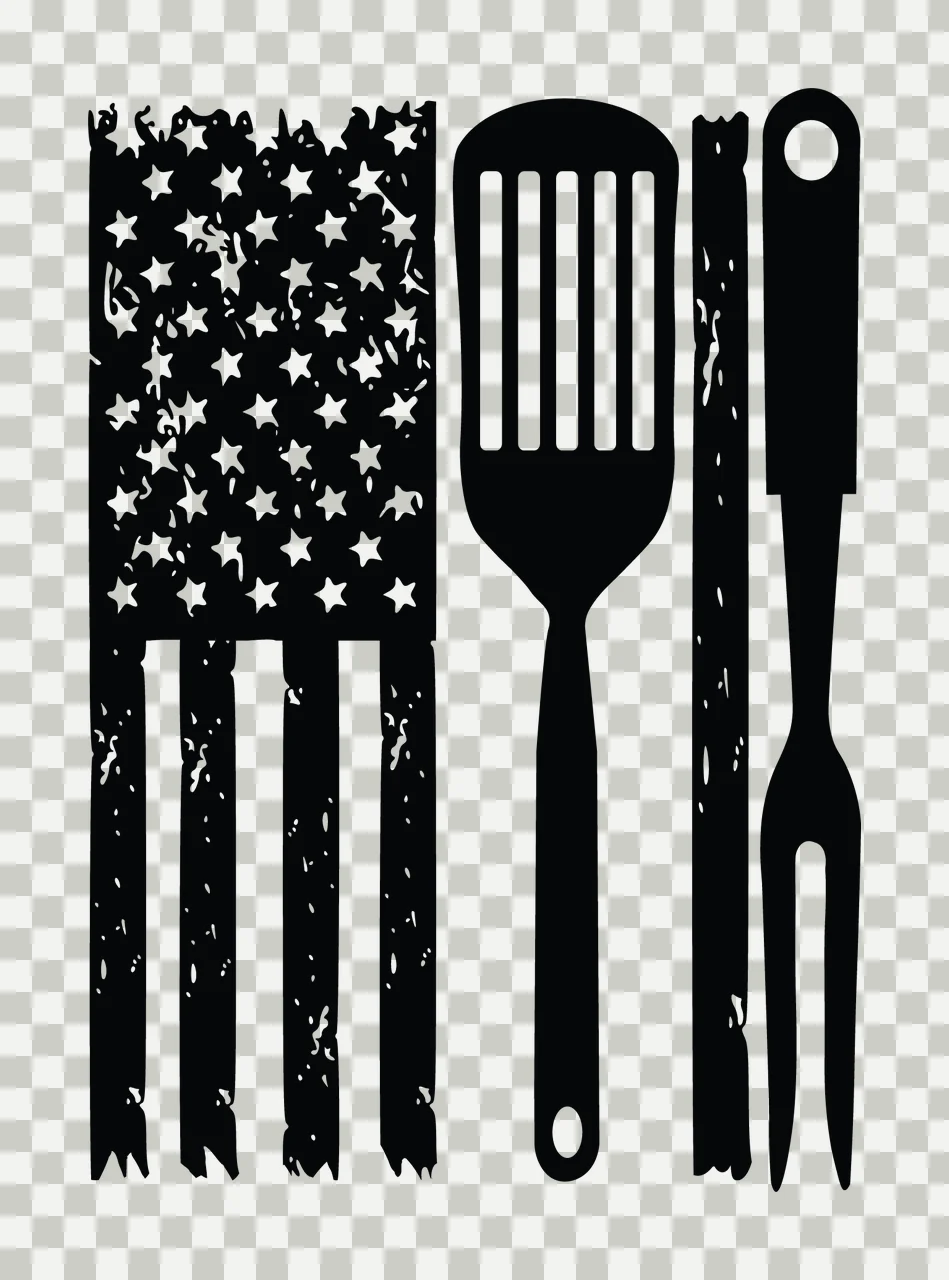 Patriotic Spatula And Fork Graphic stationary stars stripes transparency and detail preview thumbnail