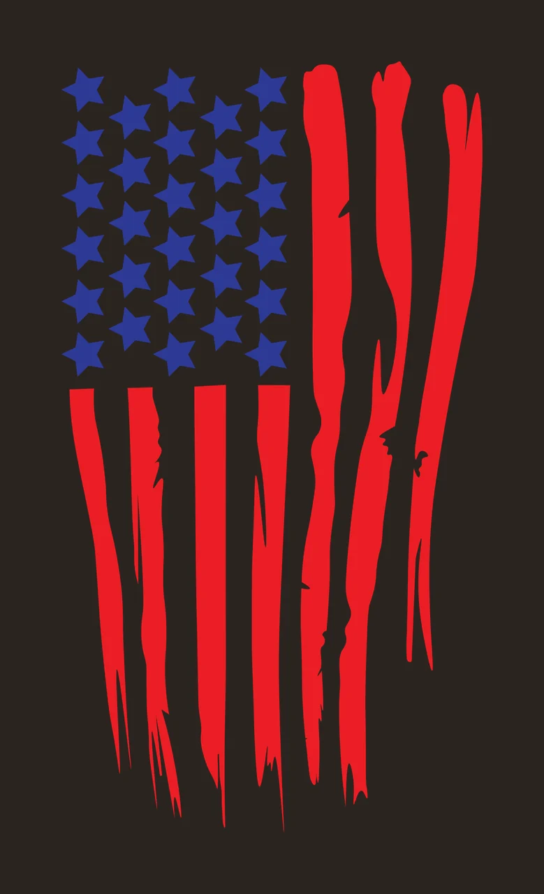 Flag Vertical Graphic With Torn Effect stars stripes black contrast preview thumbnail