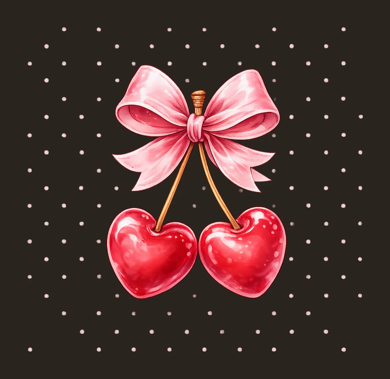 Heart Cherry Bow Coquette Valentine Aesthetic Ribbon Trendy contrast preview thumbnail