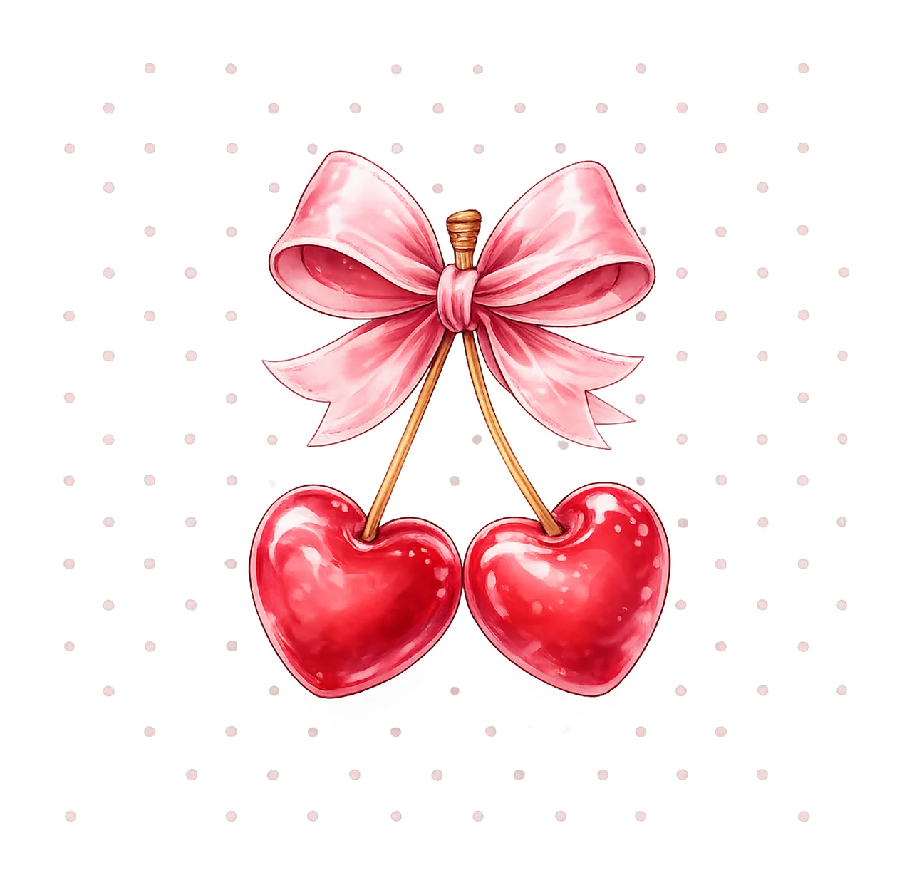Heart Cherry Bow Coquette Valentine Aesthetic Ribbon Trendy