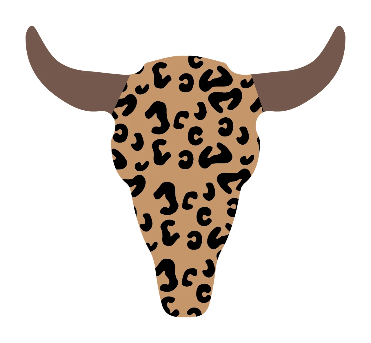 Bull Skull Silhouette On White horns black animal icon 4 F16 cow new