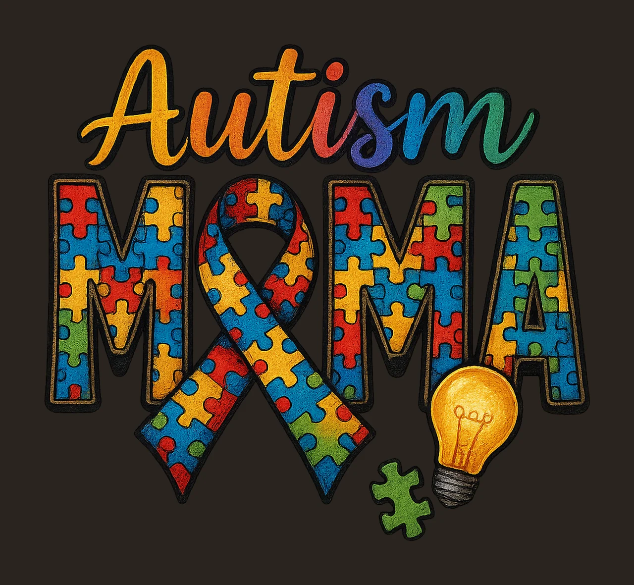Autism Mama Sublimation Design Autism Awareness Western Mama contrast preview thumbnail