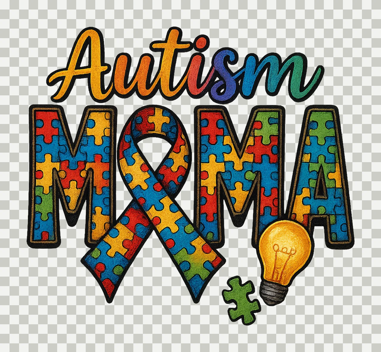 Autism Mama Sublimation Design Autism Awareness Western Mama transparency and detail preview thumbnail
