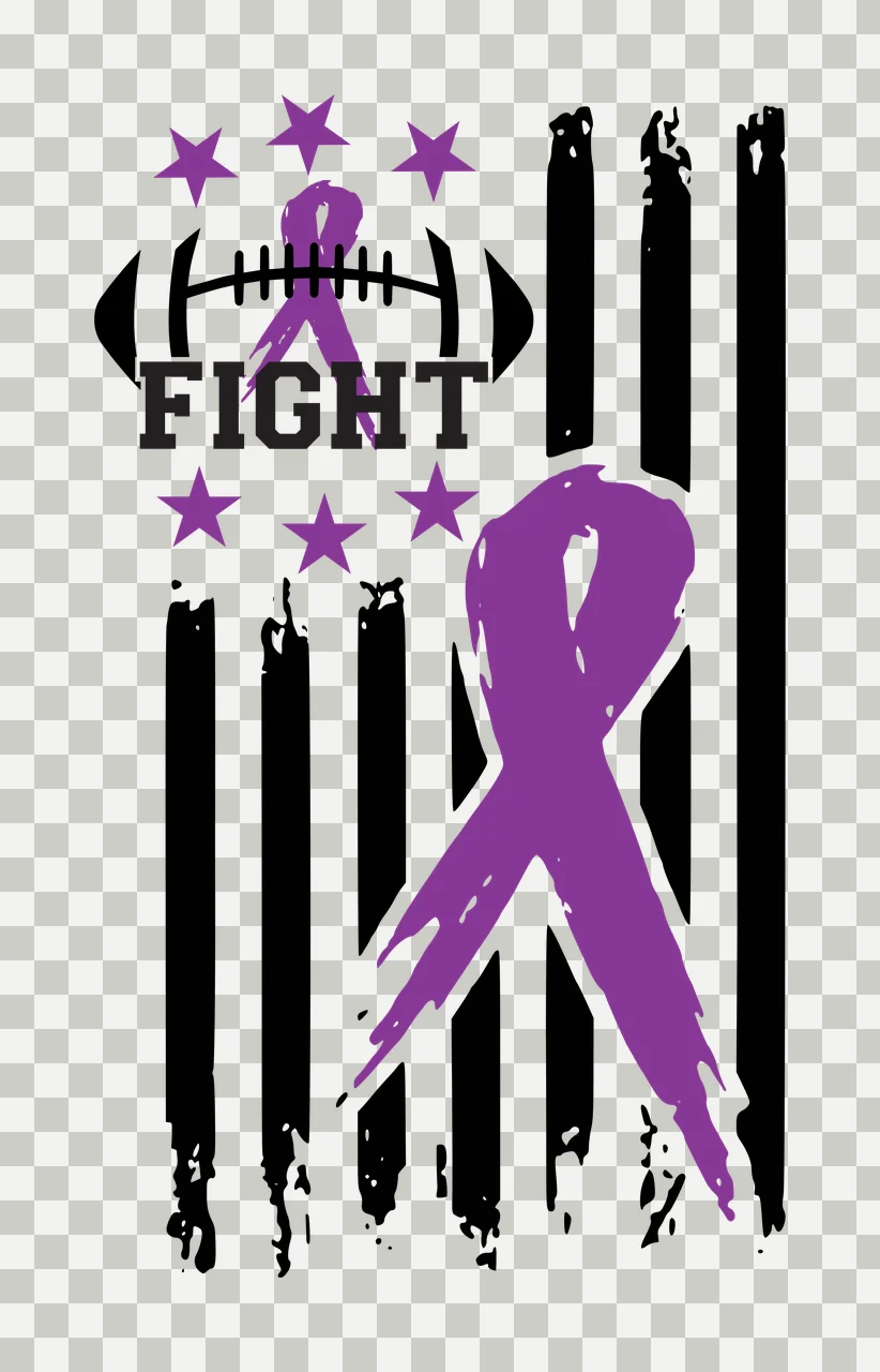 Fight Ribbon American Flag Pattern awareness overlay football transparency and detail preview thumbnail
