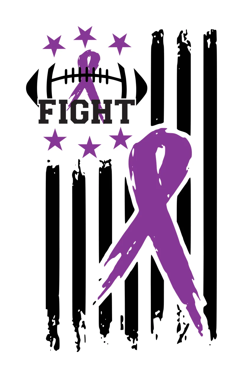 Fight Ribbon American Flag Pattern awareness overlay football