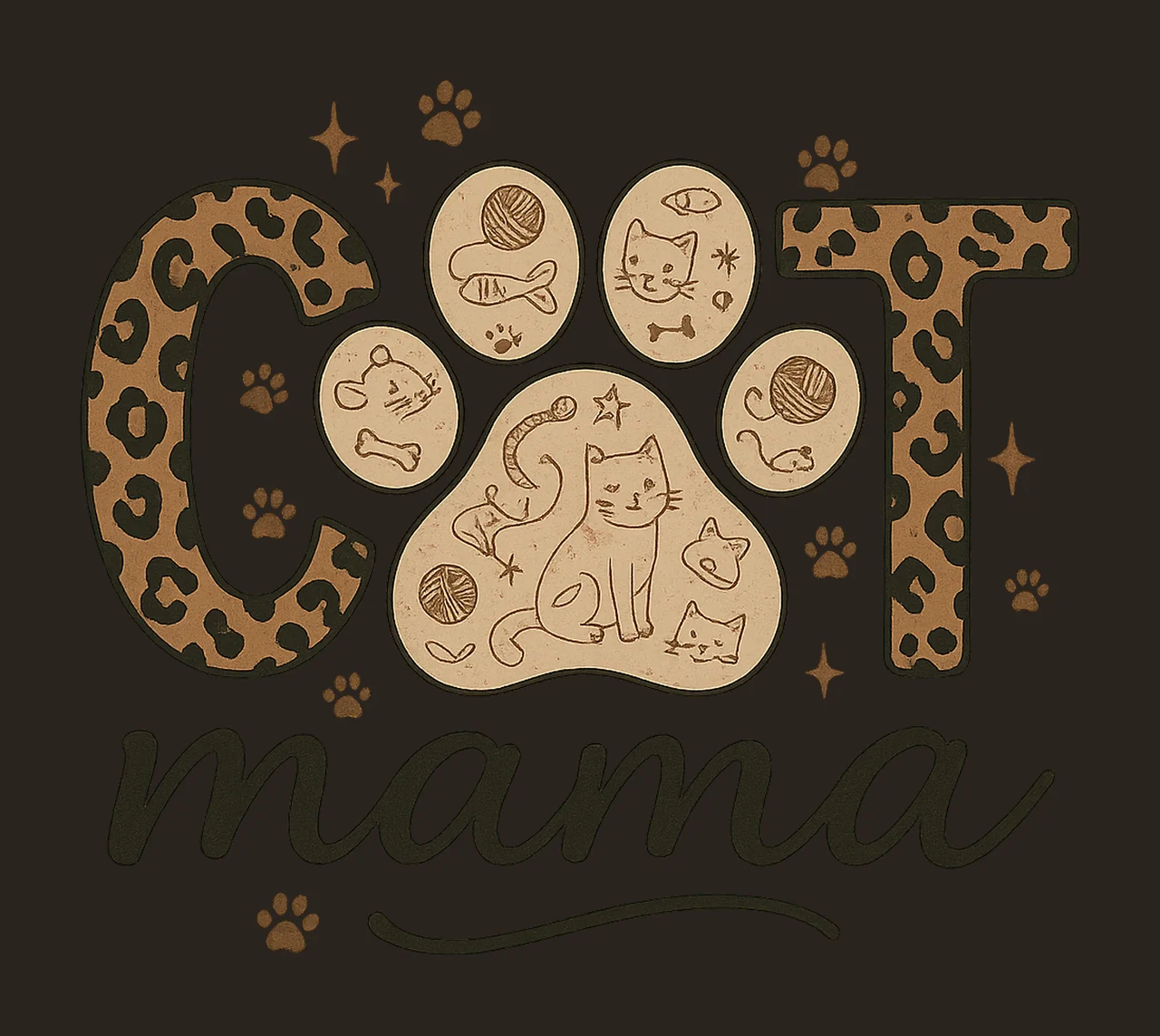 Cat Mama Mothers Day Sublimation Leopard Cat Mom Shirt contrast preview thumbnail