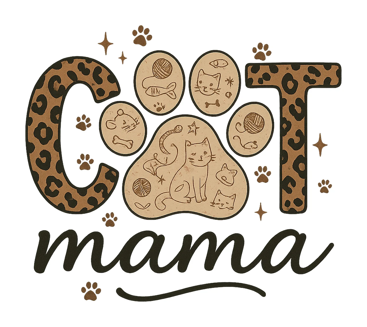 Cat Mama Mothers Day Sublimation Leopard Cat Mom Shirt