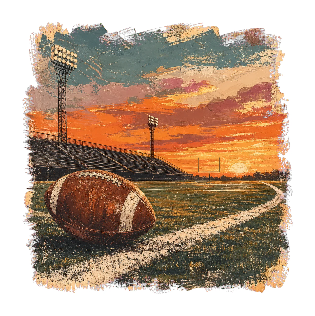 Football Mom Sunset Shirt Club Stripes Coastal Variation C