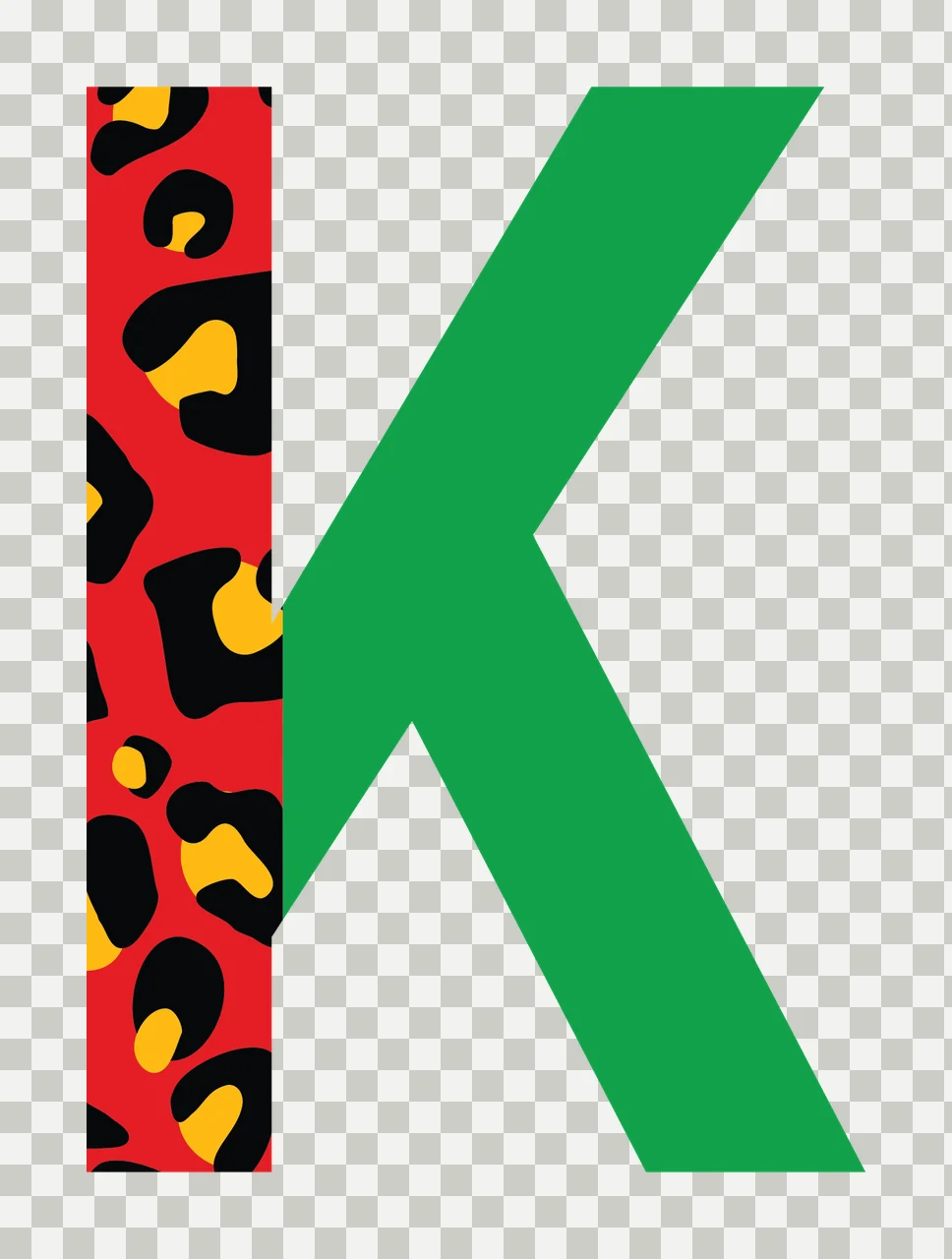 Can Glass Wrap K Letter With Leopard transparency and detail preview thumbnail