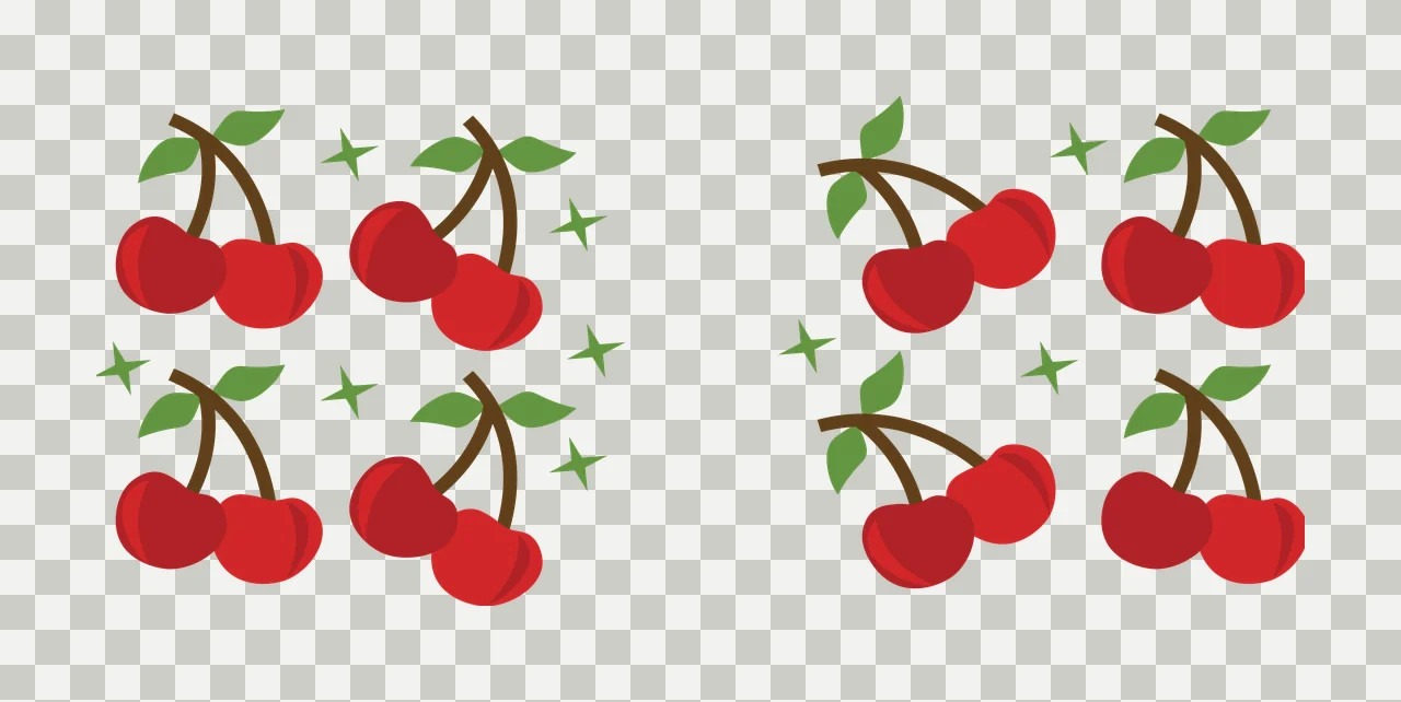 Can Glass Wrap Multiple Cherry Pairs With Sparkle cherries transparency and detail preview thumbnail