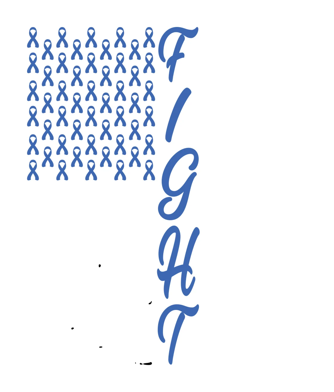 Cancer Fight Awareness Flag Graphic ribbons stars stripes distressed