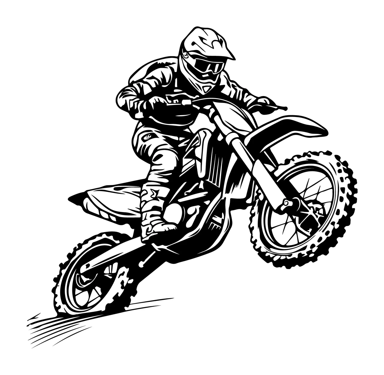 Motocross Rider Performing Wheelie Stunt motorcycle helmet