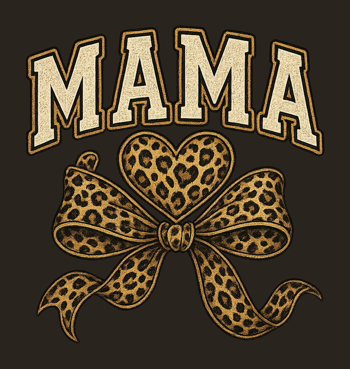 Mama Leopard Coquette Bow Varsity Style Mama Shirt Design contrast preview thumbnail