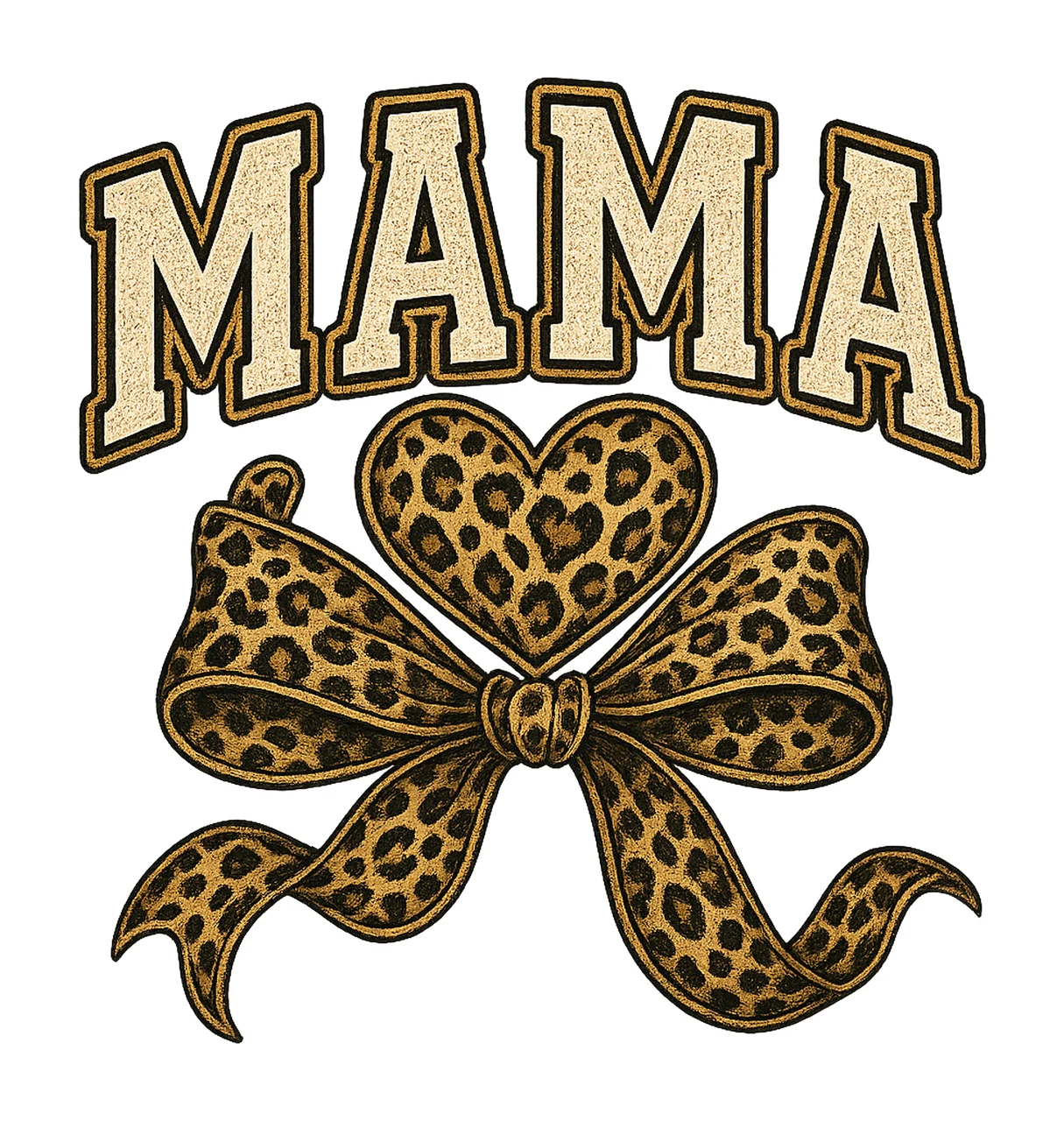 Mama Leopard Coquette Bow Varsity Style Mama Shirt Design