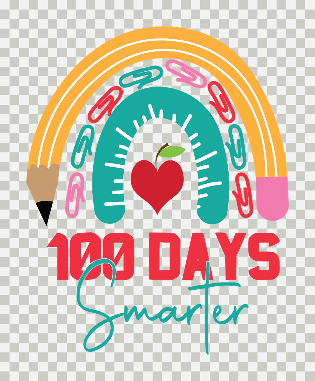 Of School Paperclip Rainbow paperclips apple heart graphic transparency and detail preview thumbnail
