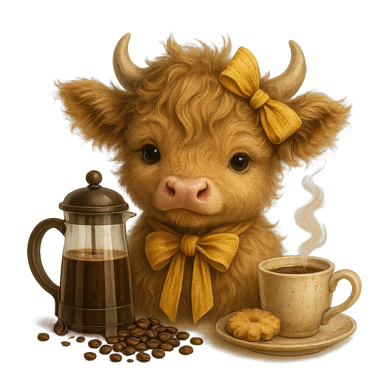 Coffee Love Mug Wrap Self Motivation Highland Cow Design