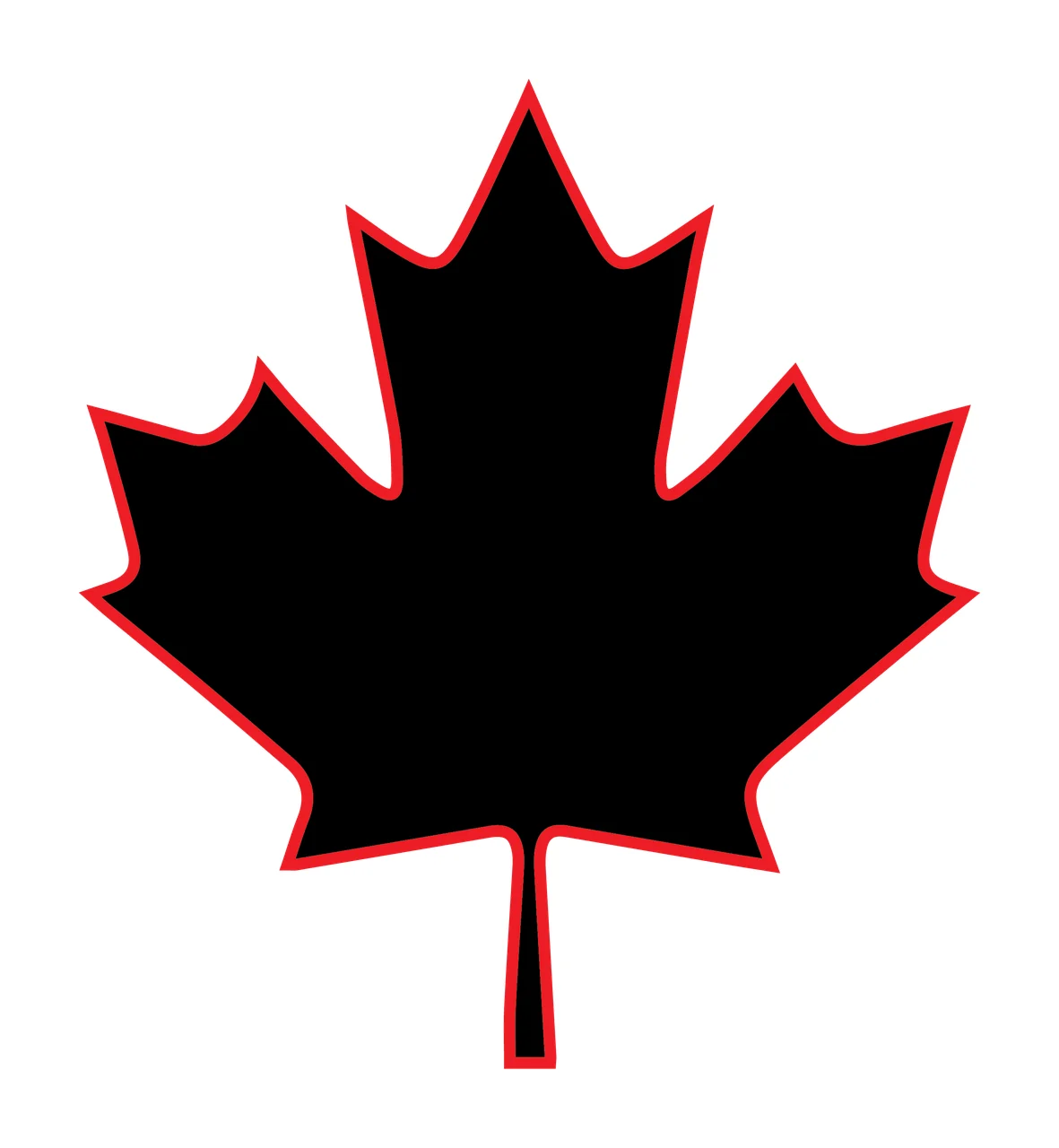 Identical Black Maple Leaf Silhouette white nature and symbol