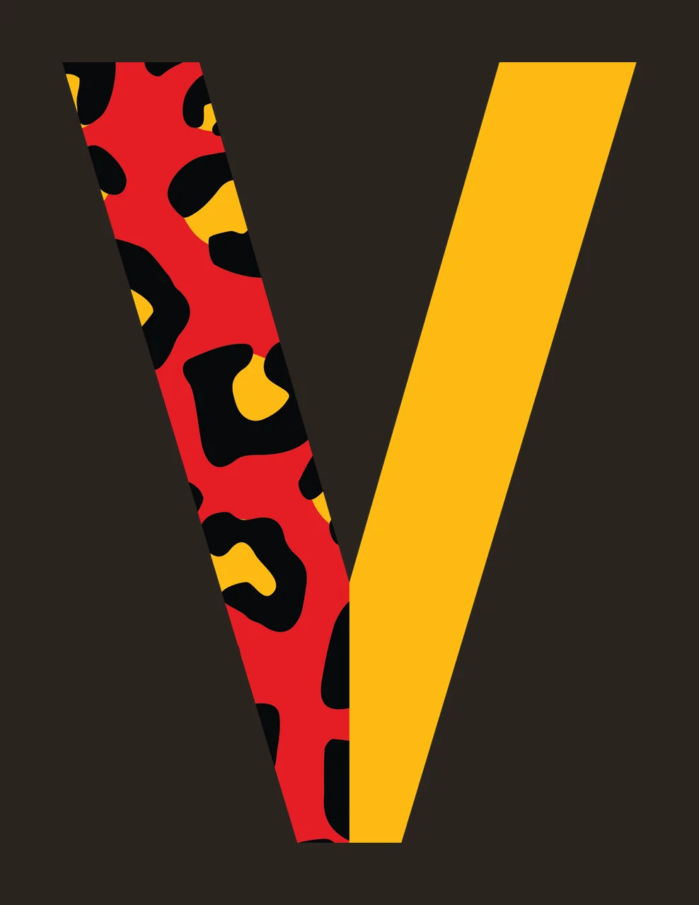 Can Glass Wrap V Letter Design Split Pattern contrast preview thumbnail
