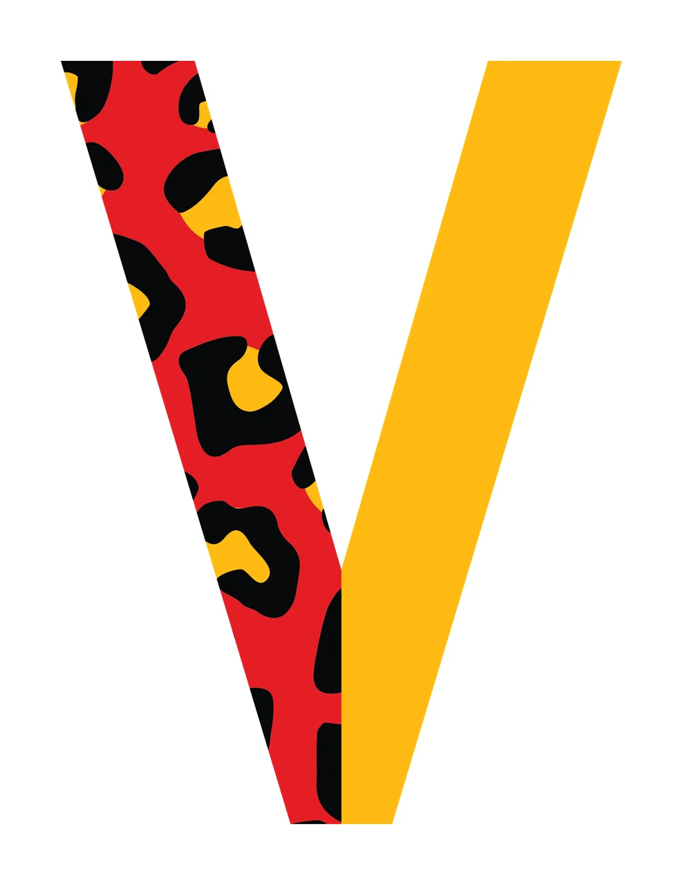 Can Glass Wrap V Letter Design Split Pattern