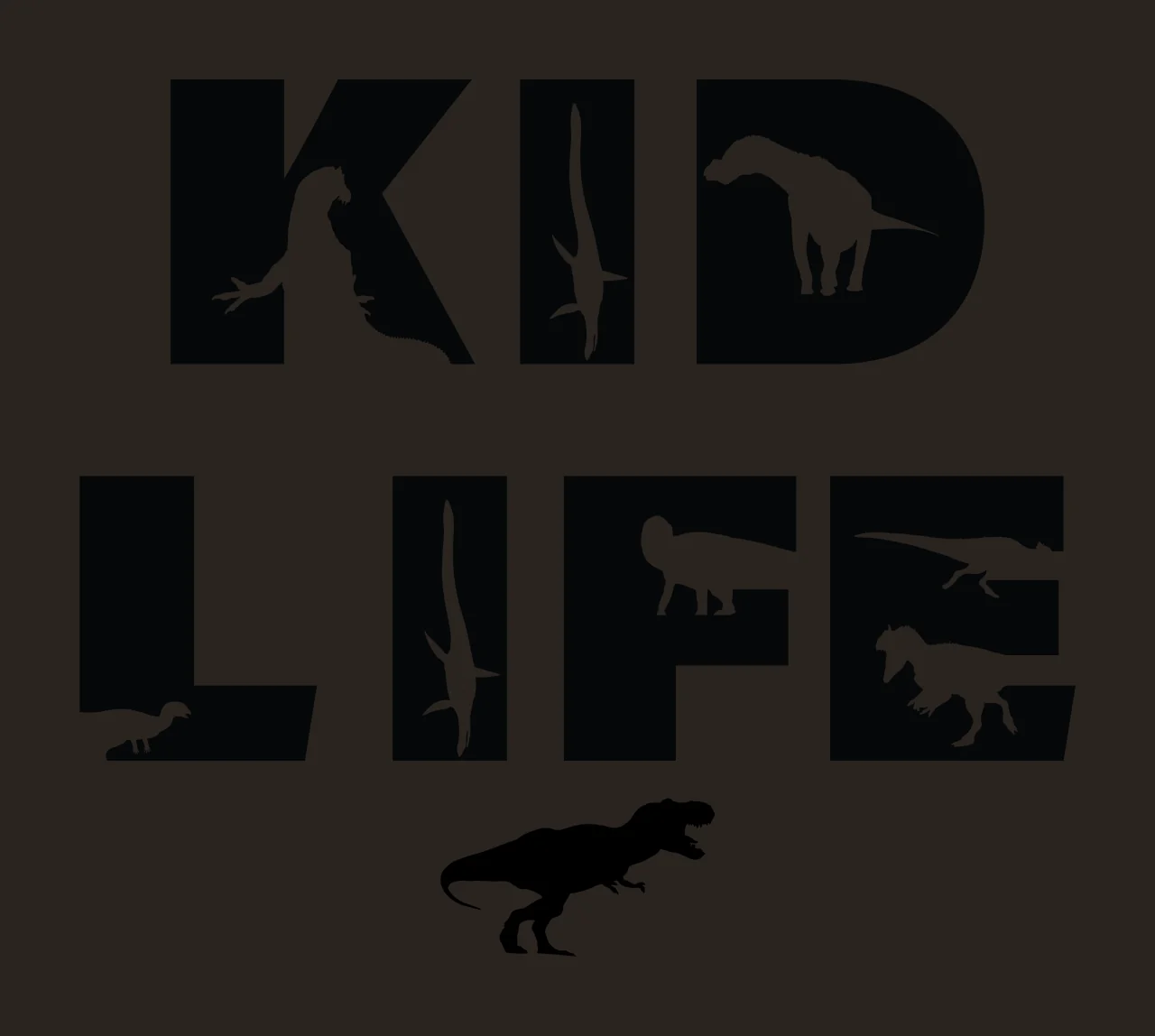 Dinosaur Typography With Kids And Text In Black contrast preview thumbnail