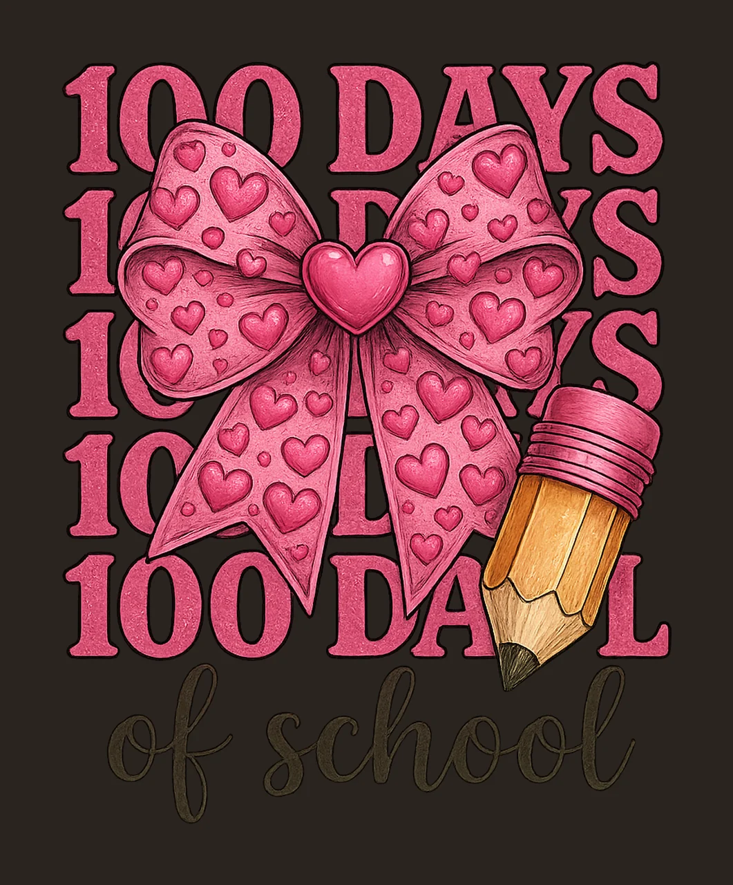 100 Days of School Coquette Bow Teacher Shirt Design Cute contrast preview thumbnail