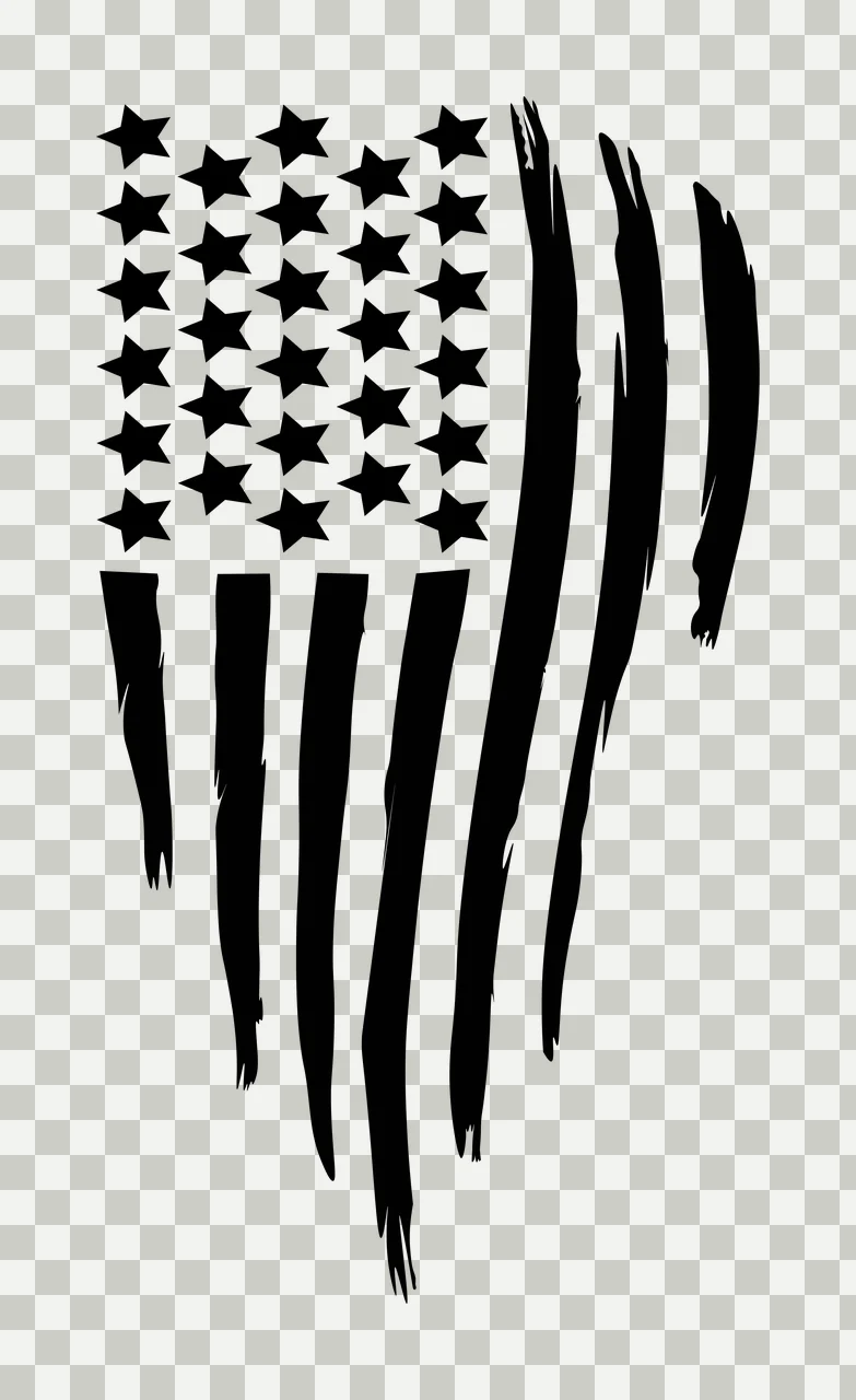 Black Flag Distressed American Stencil stars stripes white transparency and detail preview thumbnail