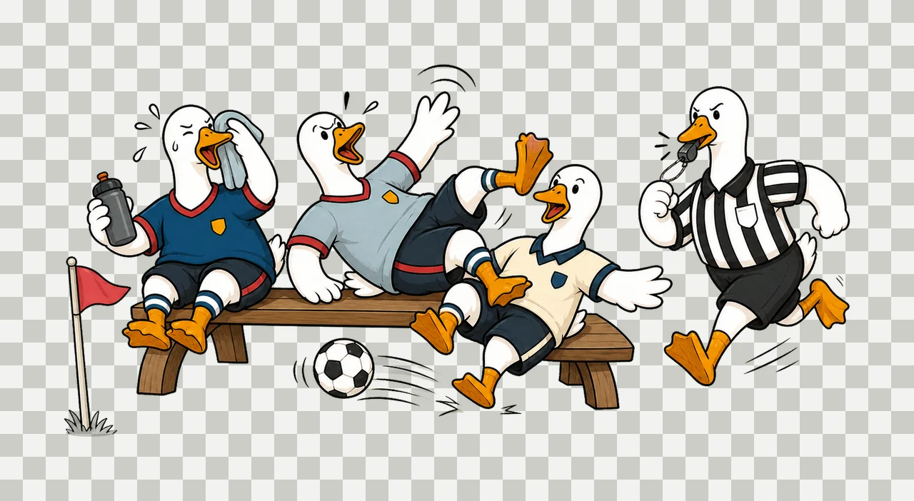 Funny Goose Soccer Team Digital Referee Goalie Variation A transparency and detail preview thumbnail
