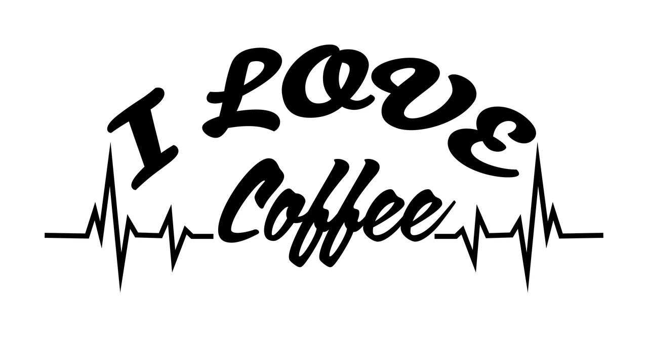 Can Glass Wrap I Love Coffee Text Graphic Static heart rate
