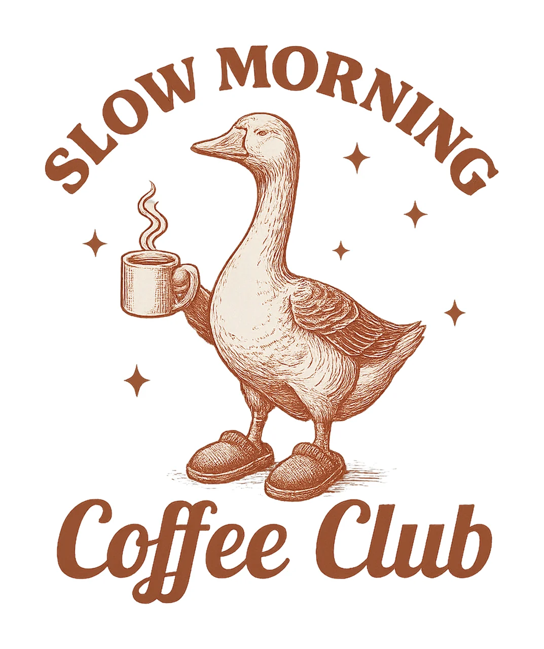 Funny Goose Coffee Club Retro Animal Artwork Sublimation