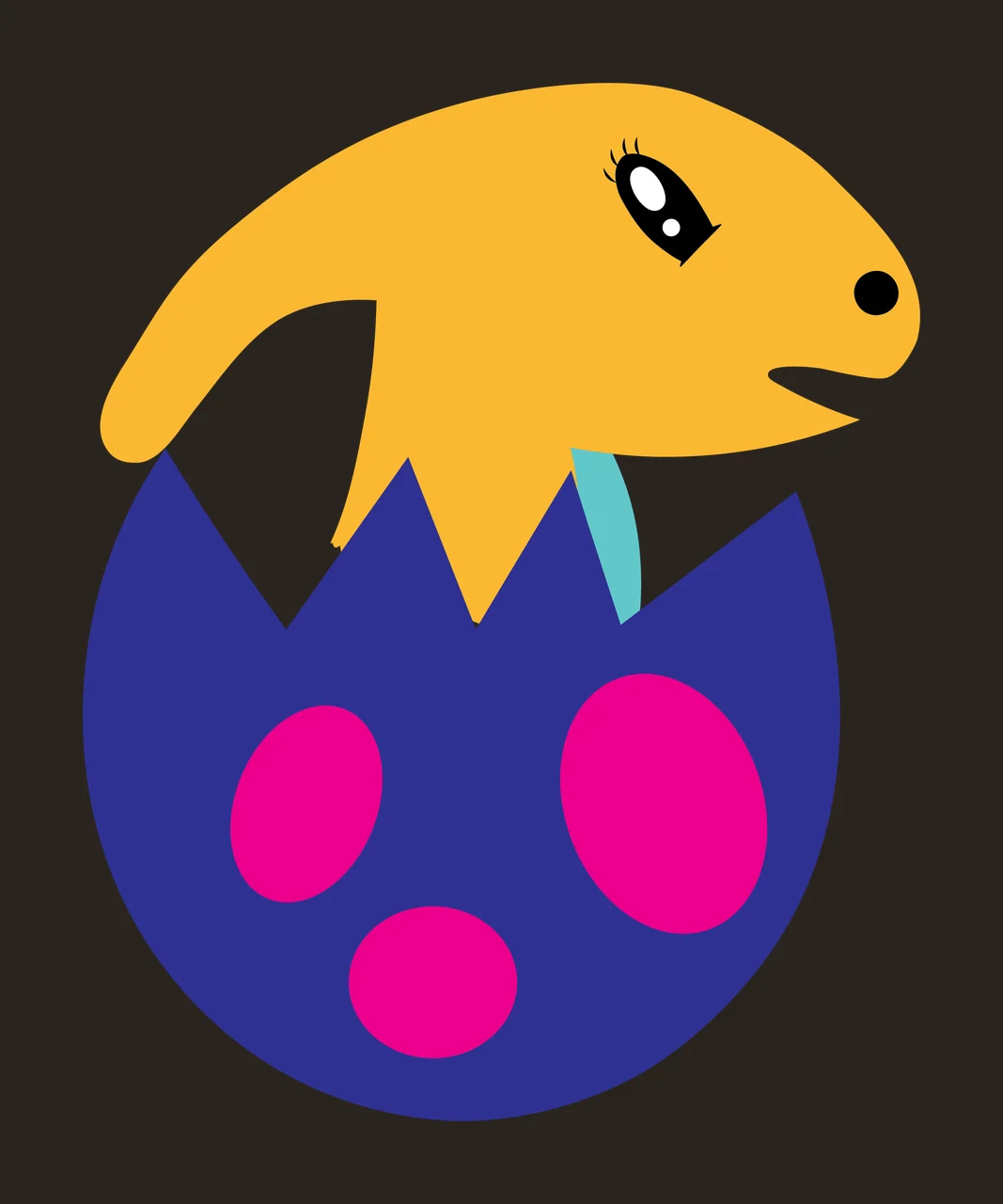 Black Silhouette Of A Small Creature Emerging cracked egg shell contrast preview thumbnail