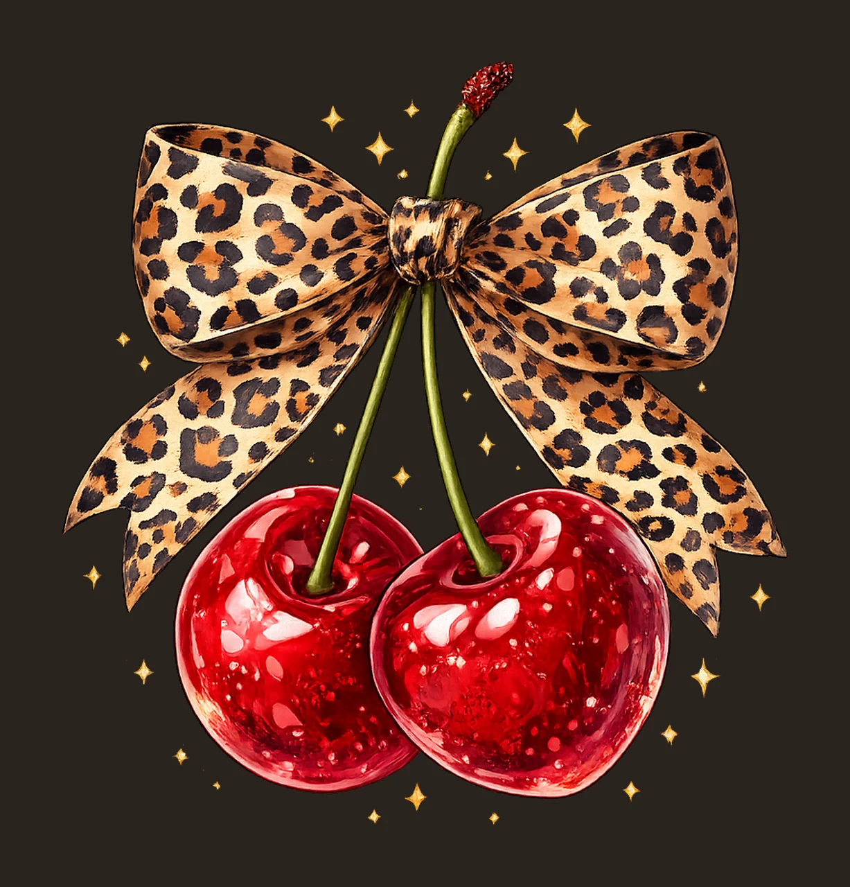 Love You Cherry Much Leopard Coquette Bow Sweet Cherry Love contrast preview thumbnail