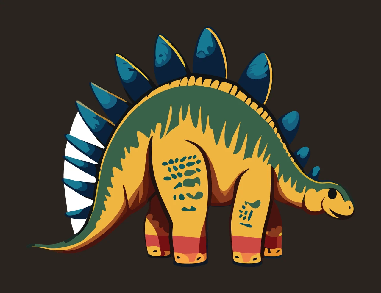 Dinosaur Stegosaurus Silhouette Side Profile plates tail black contrast preview thumbnail