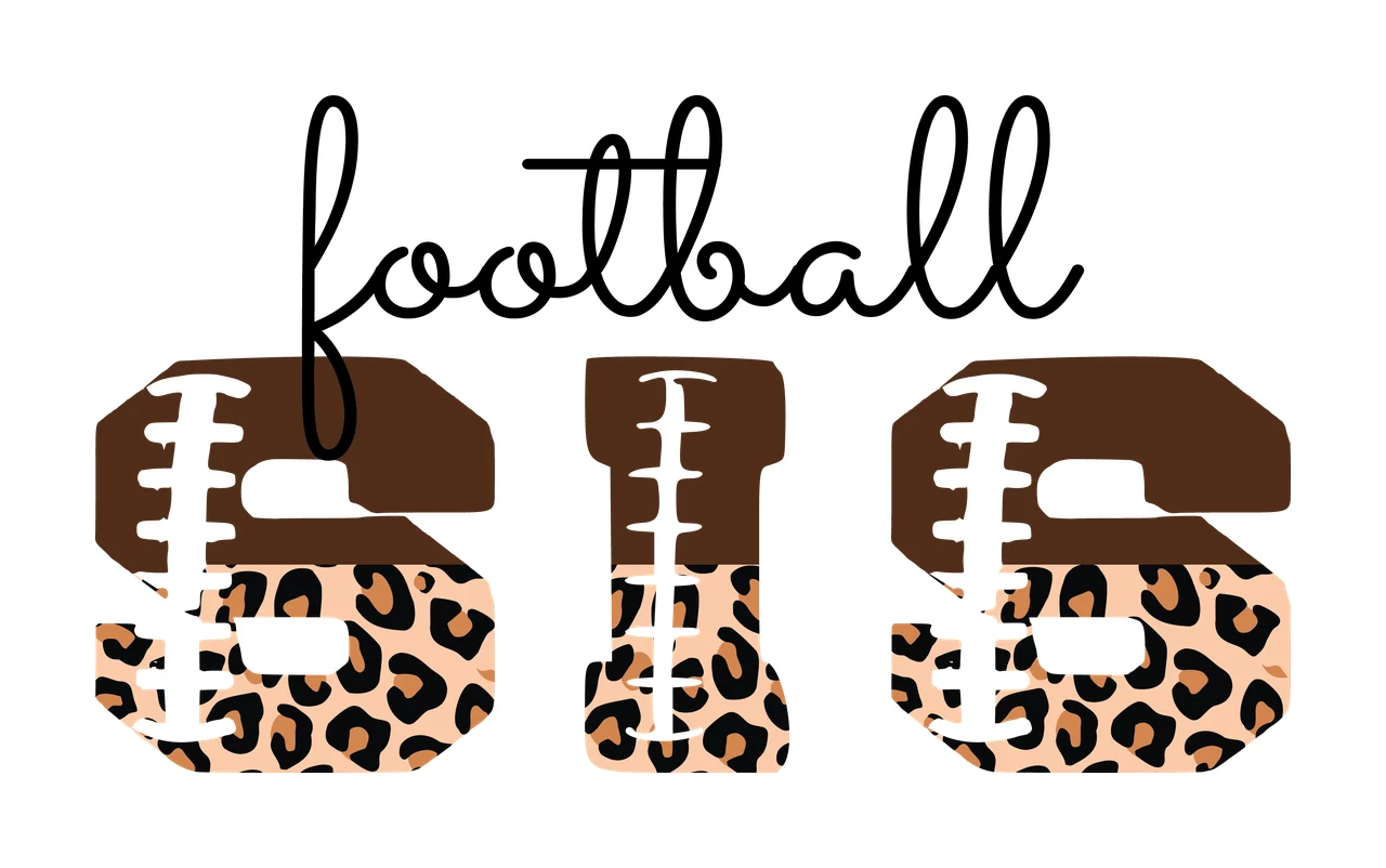 Football Leopard Football Sis With Pattern letters print laces
