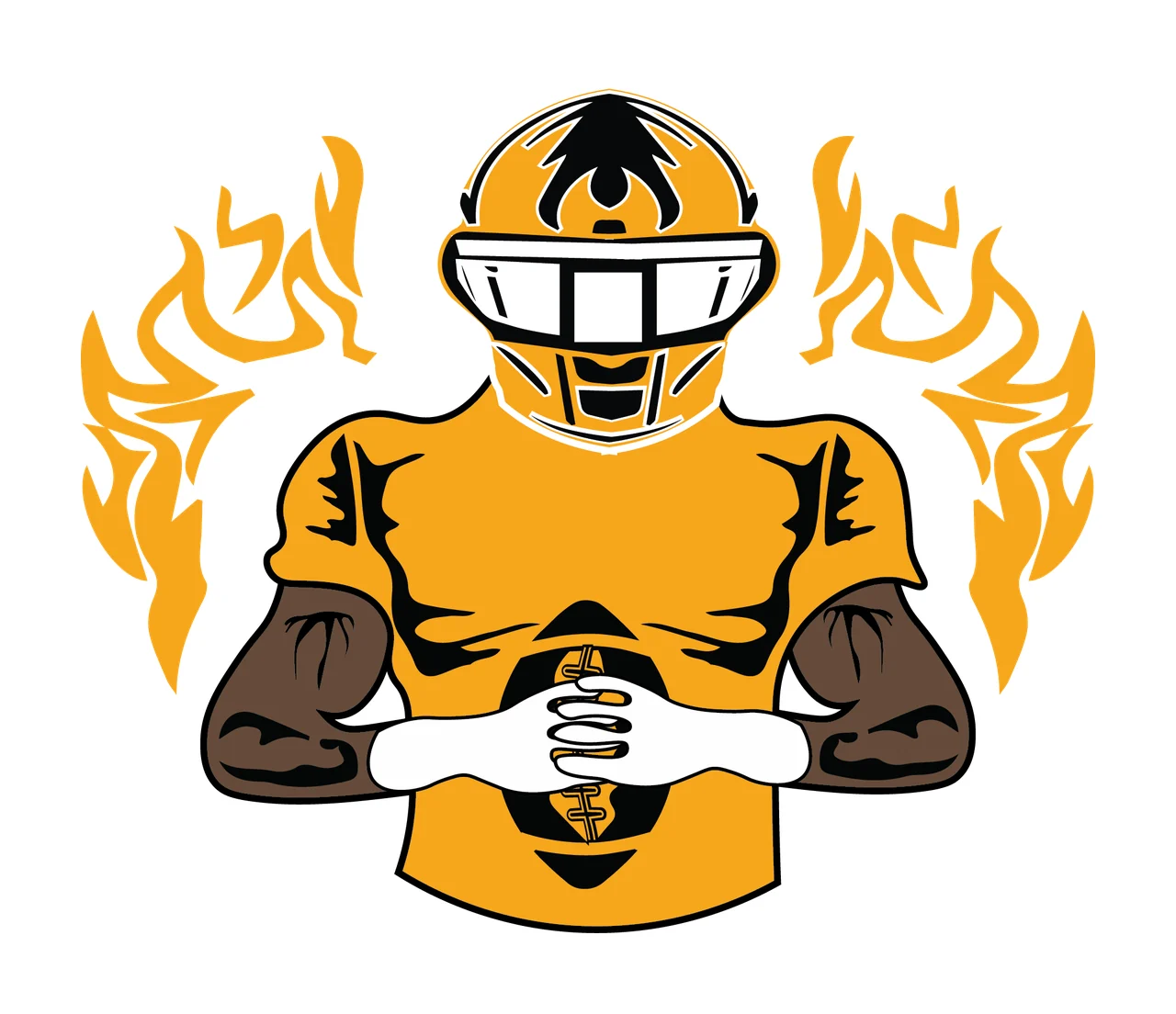 Helmeted Figure With Flames helmet black white plain Variation
