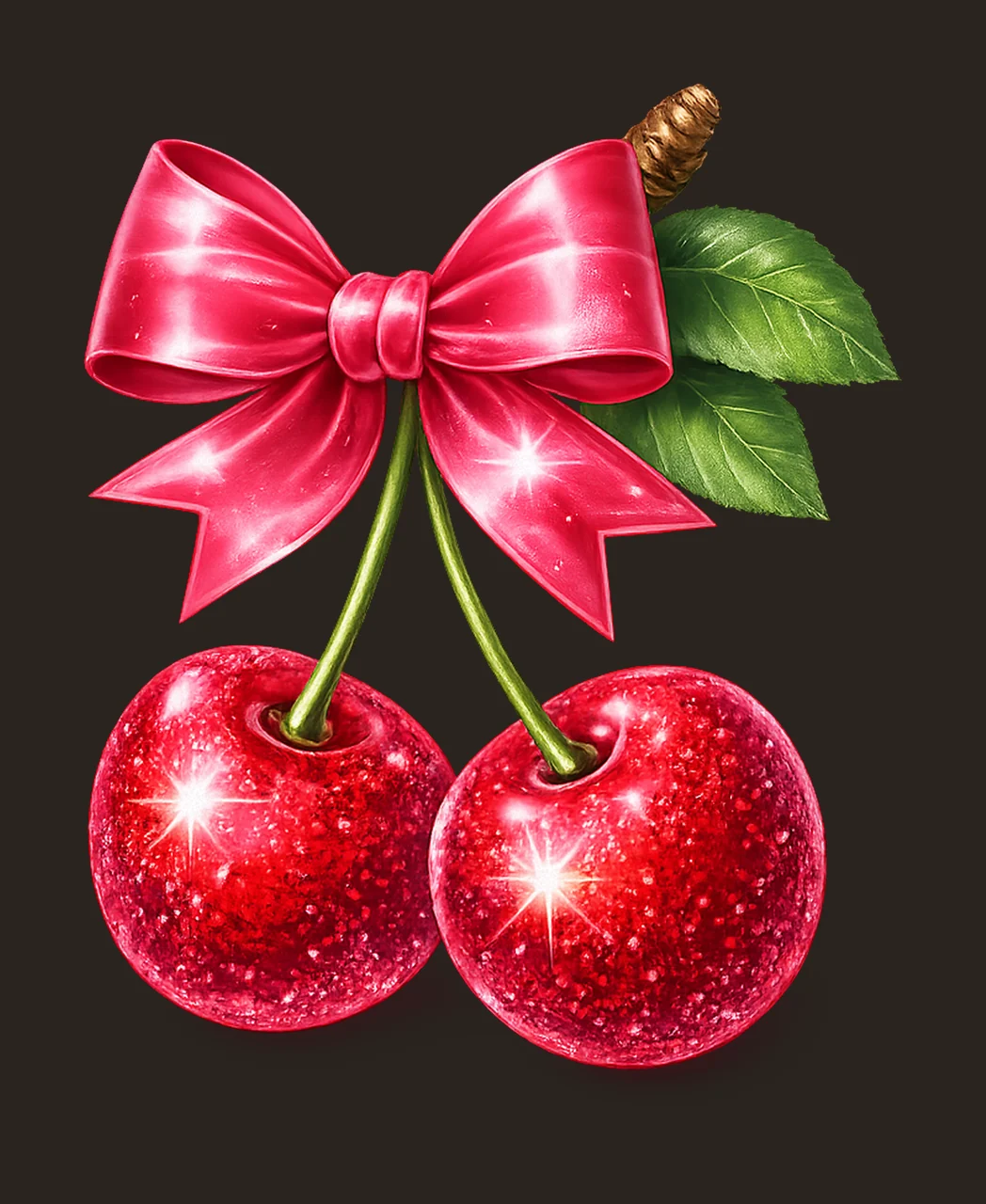 Coquette Cherry Bow Cherry Design Cute Fruit Artwork contrast preview thumbnail
