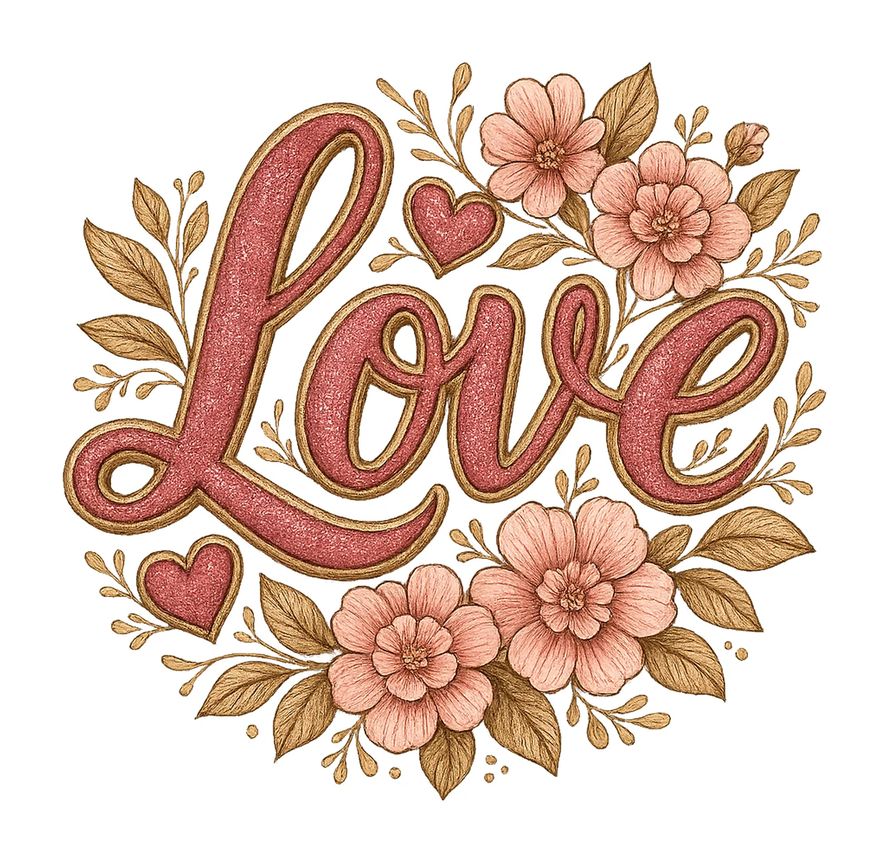 Valentines Love Tinsel Faux Glitter Shirt Design Trendy