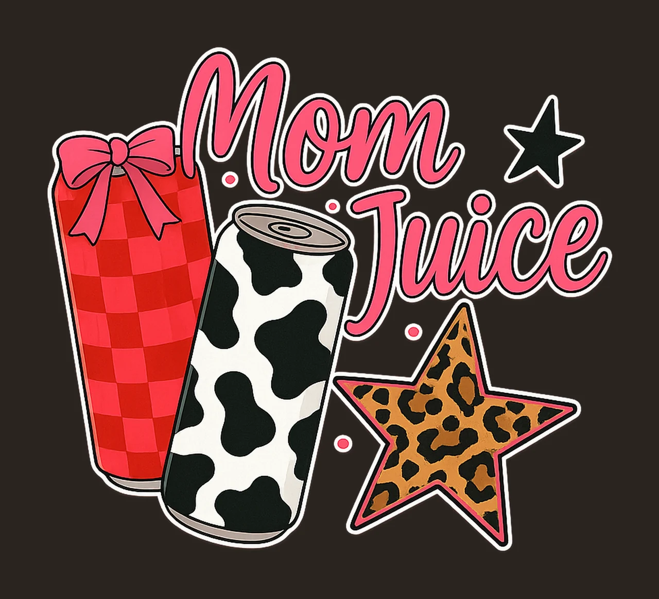 Mom Juice bow checkered cow leopard patttern ORIGINAL She contrast preview thumbnail
