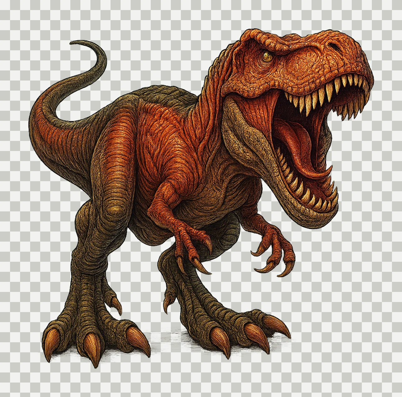 Rex Fierce Dinosaur Artwork Sublimation Design Dinosaur Kids transparency and detail preview thumbnail