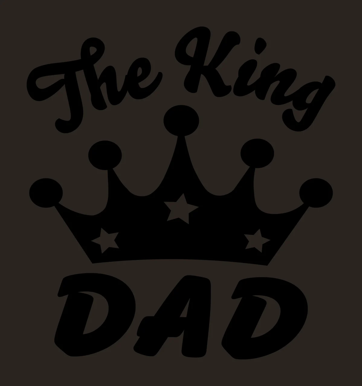 Dad Black And White Text Graphic With Crown icon The King stars contrast preview thumbnail