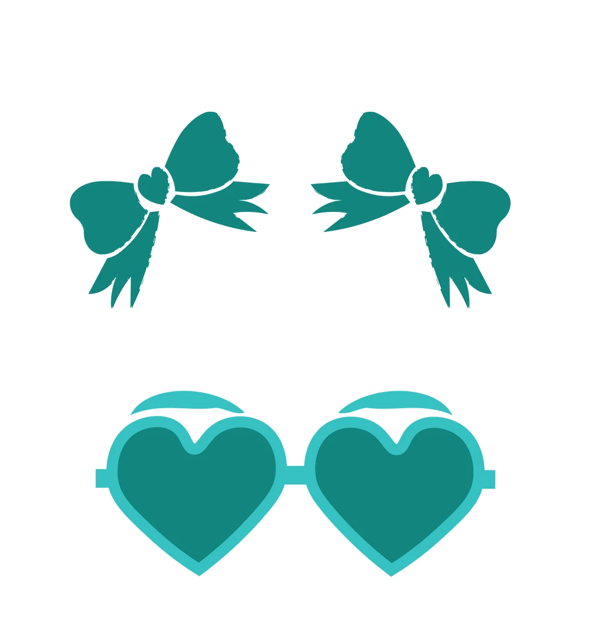Woman Silhouette With Double Buns head stationary hair bows