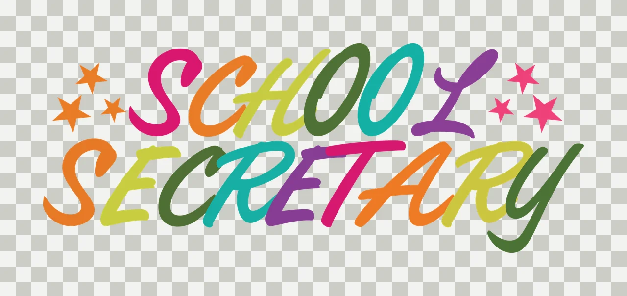 School Secretary Text With Stars Icon decorate script typography transparency and detail preview thumbnail