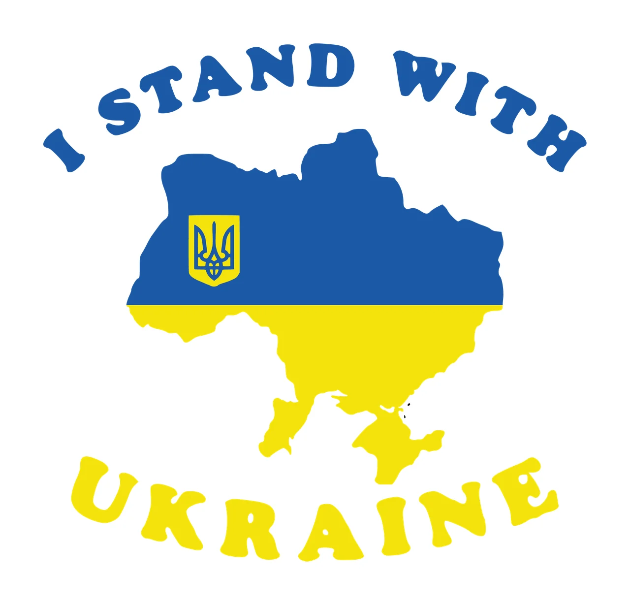 I Stand With Ukraine Map Silhouette minimalist black white background