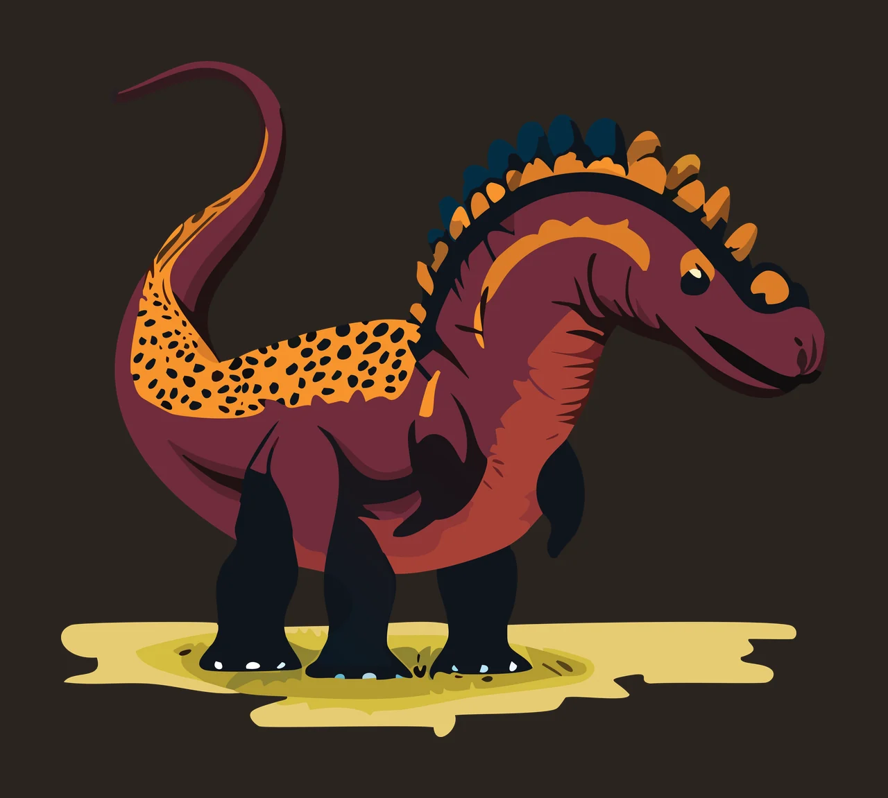 Dinosaur Silhouette Standing On Ground black white prehistoric contrast preview thumbnail