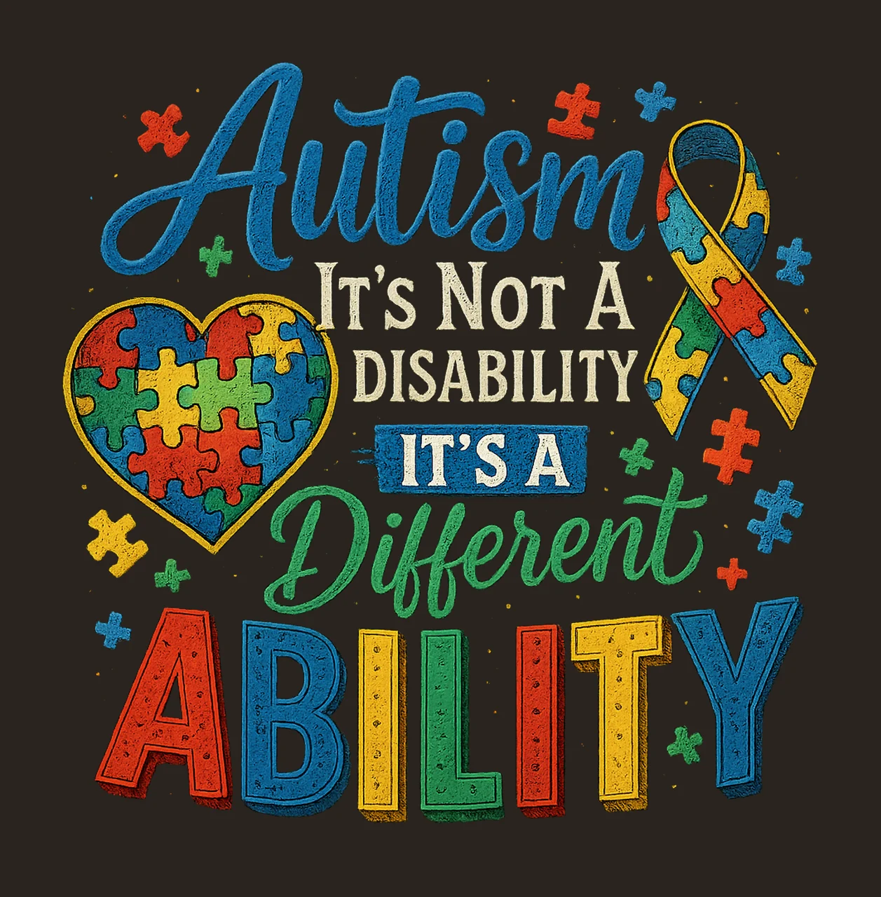 Autism Awareness Different Ability Inspirational Design contrast preview thumbnail