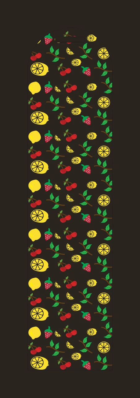 Fruit And Leaf Vertical Pattern patterned lemon cherry twig contrast preview thumbnail