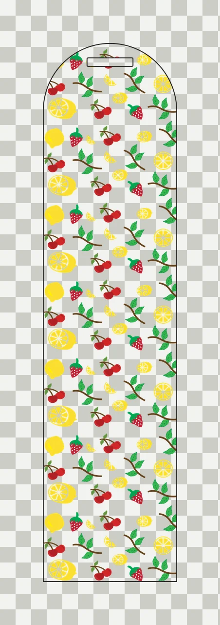 Fruit And Leaf Vertical Pattern patterned lemon cherry twig transparency and detail preview thumbnail