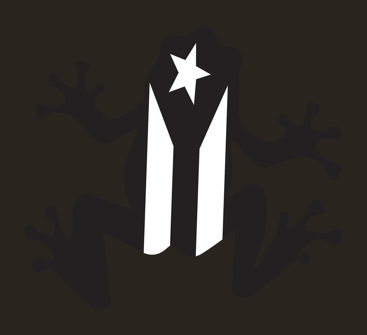 Frog Silhouette With Star And Stripes leaping black white amphibian contrast preview thumbnail
