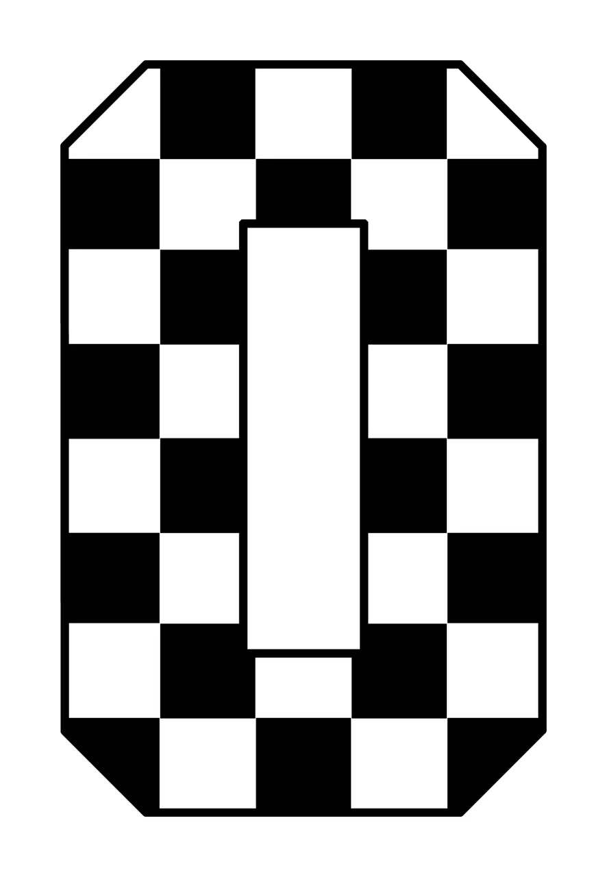 0 Checkered Black And White Number Zero pattern Geometric graphic
