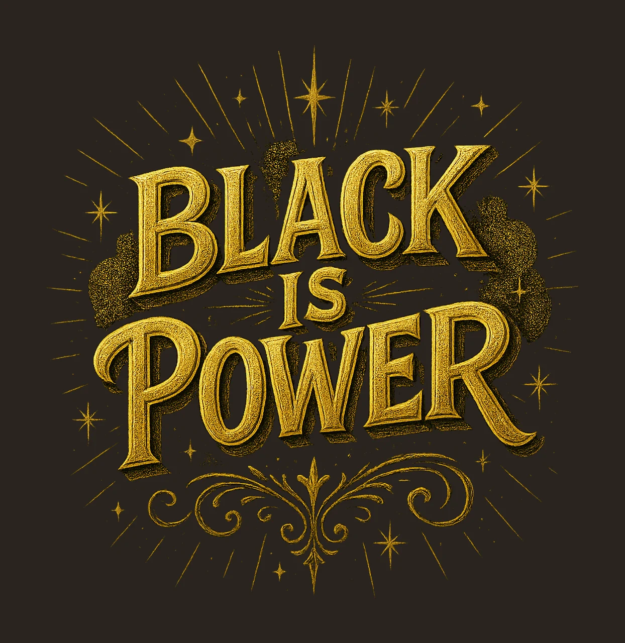 Black is Power Graffiti Style Black History Month Gold Text contrast preview thumbnail