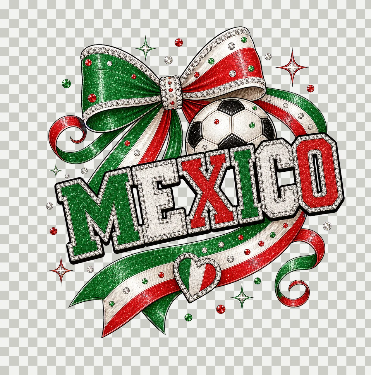 Coquette Mexico Soccer Fan sublimation instant Variation D transparency and detail preview thumbnail
